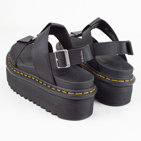 Dr. Martens Francis Black Leather Strap Platform Sandal - Picture 9 of 12